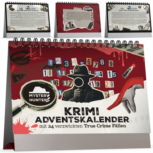 True Crime Adventskalender 2026 – Rätsel Tischkalender mit 24 Krimi-Fällen