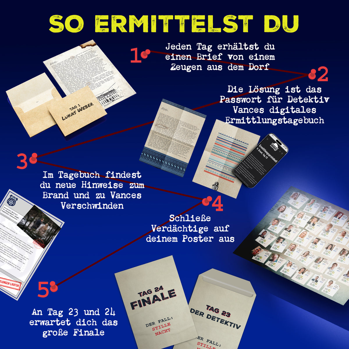 Mystery-Adventskalender 2026 – Brand im Alpendorf & Vermisster Detektiv