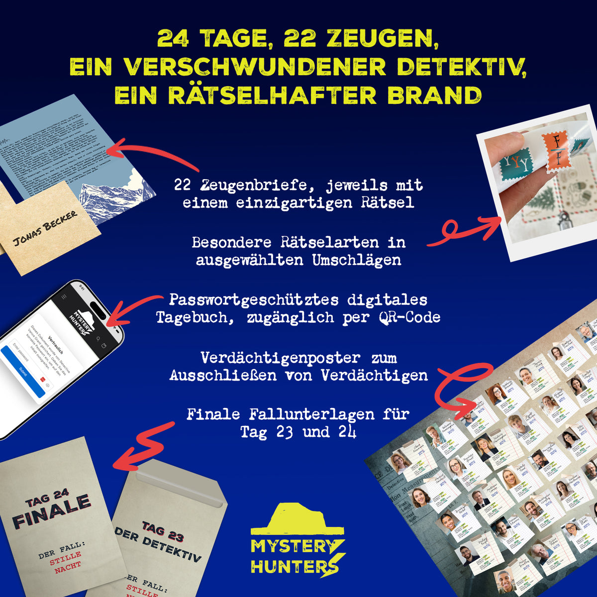 Mystery-Adventskalender 2026 – Brand im Alpendorf & Vermisster Detektiv